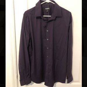 Express Mens Performance Dress Shirt, Slim Fit, Size M